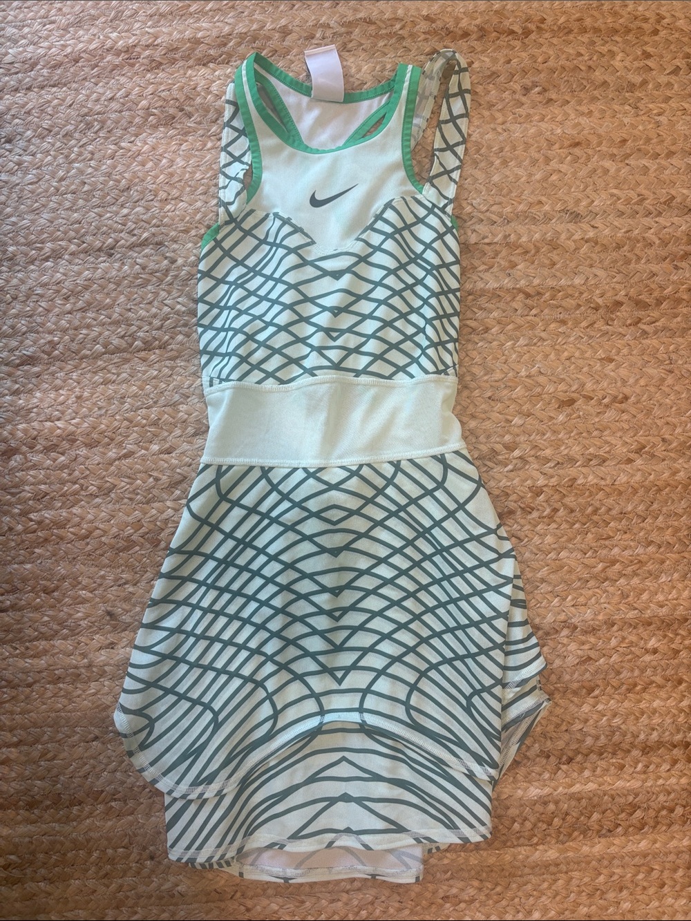 Nike Mint Green Geometric Athletic Tennis Dress